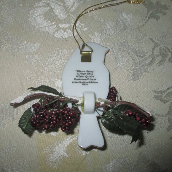 Bradford Exchange 2001 Winter Garden Feathered Friends Christmas Ornament 3 - Picture 7 of 7